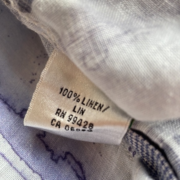 Bugatchi Men's Blue Shaped Fit Linen Button-Up Shirt Purple - Picture 7 of 8